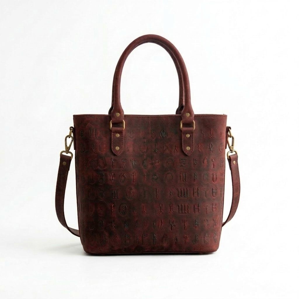 Mohen-jo-Daro Leather Designer Tote