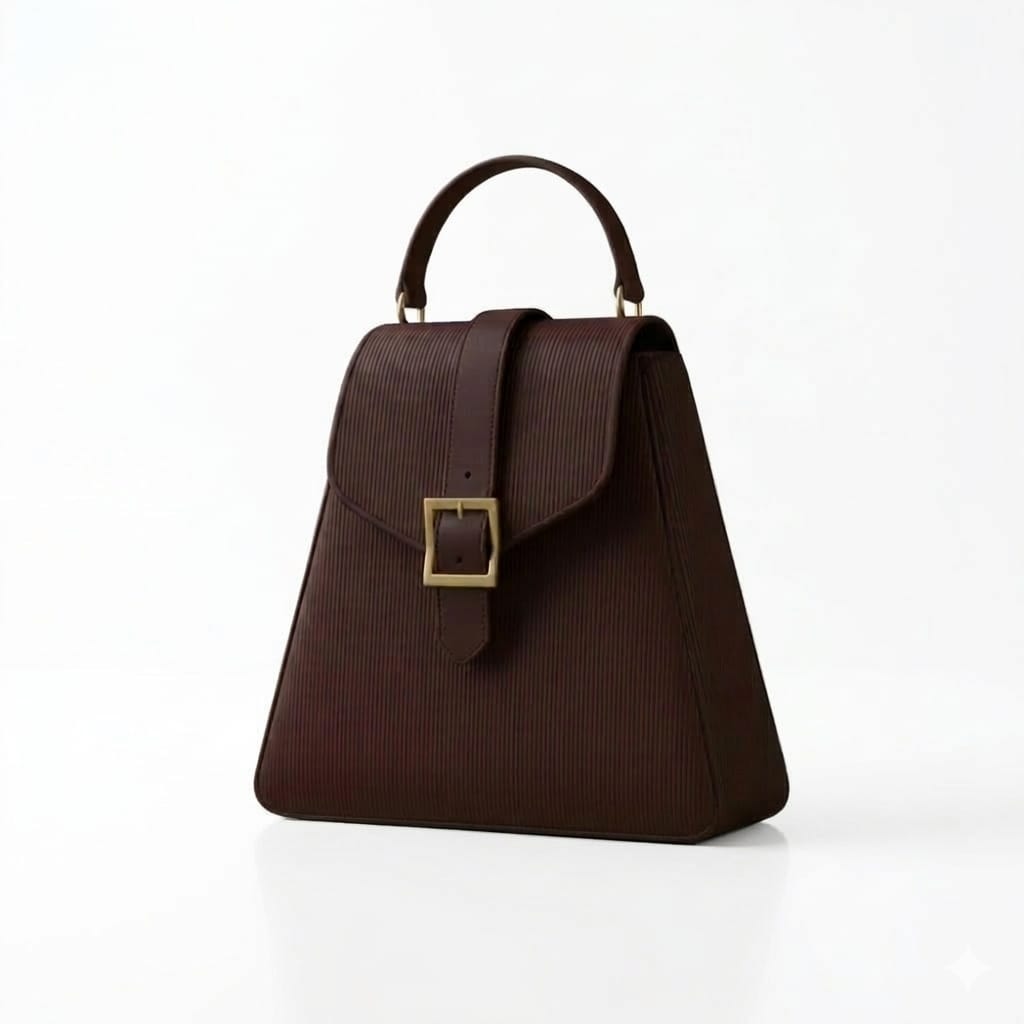 Handmade Trapezoid Leather Handbag