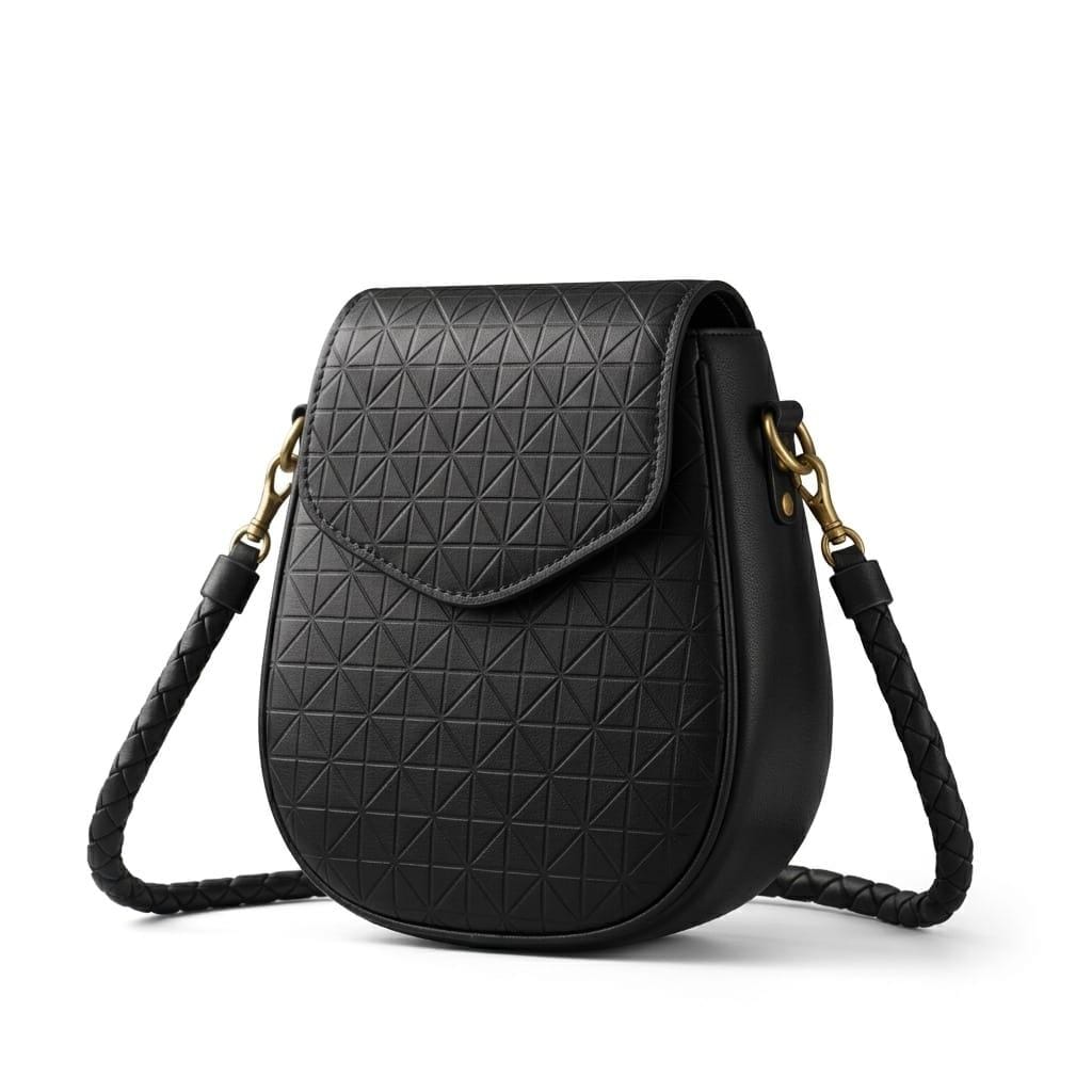 Luxury Leather Saddle Handbag