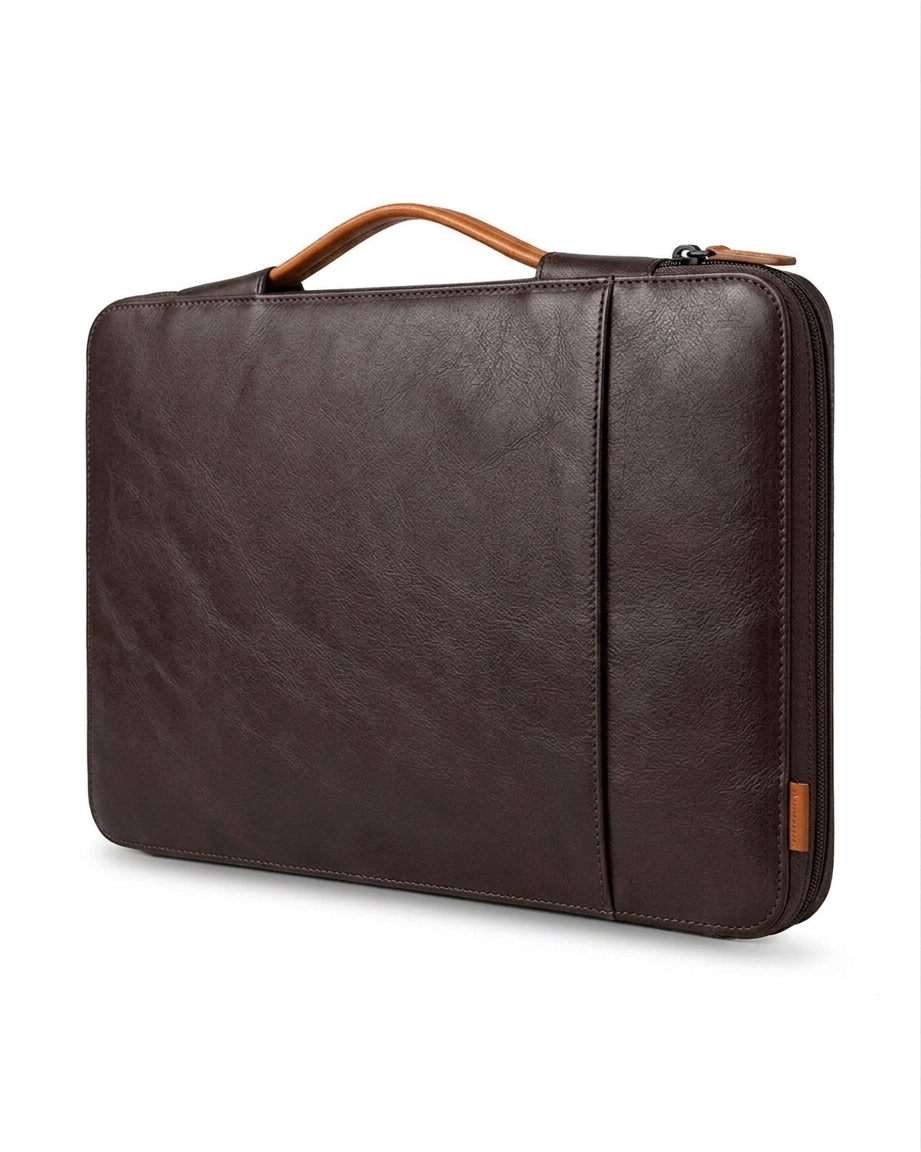 Handmade Leather Laptop Sleeve with Handle
