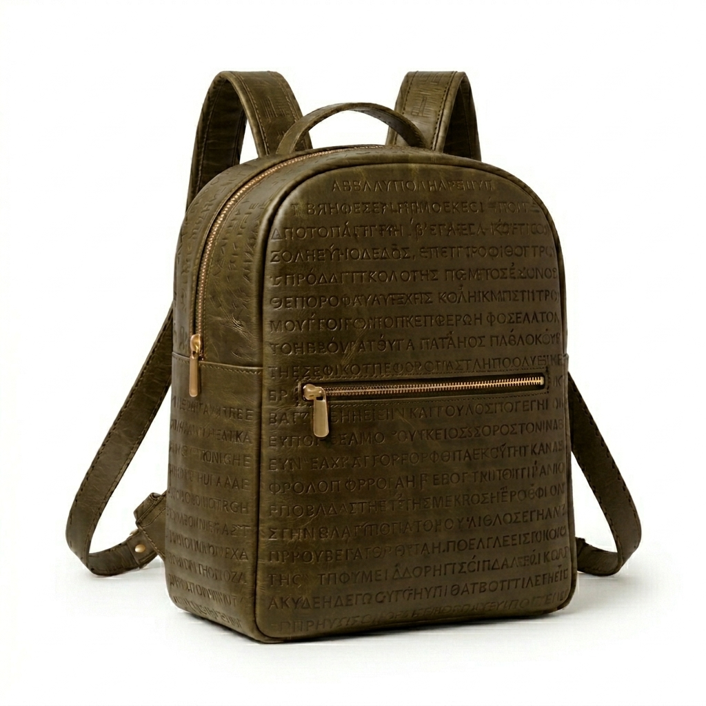 Luxury Embossed Leather Backpack